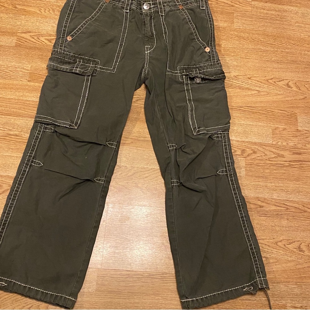 True Religion Olive Green Cargo Pants
